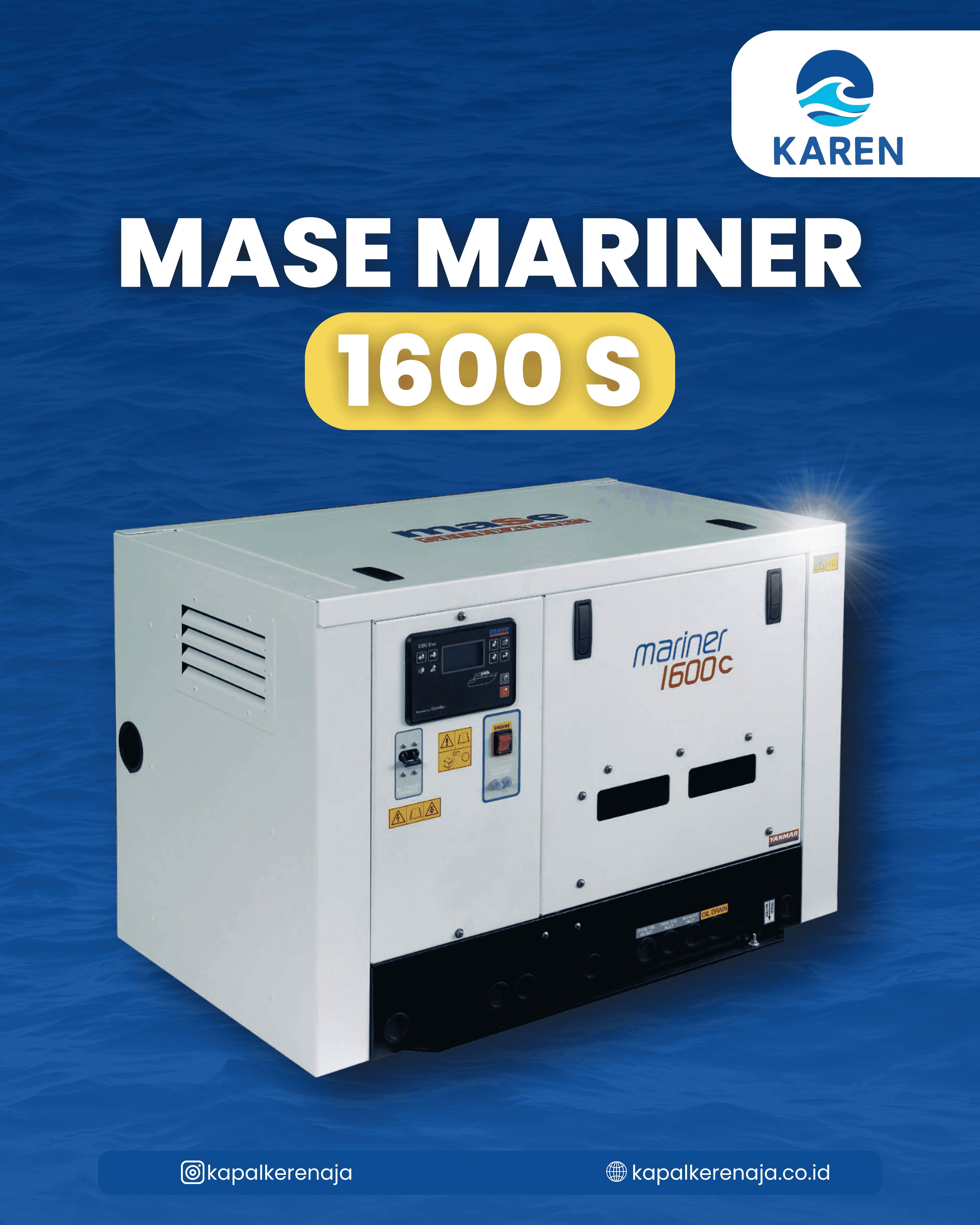 Energi Laut Tanpa Kompromi: Marine Genset Mase Mariner 1600S Hadir Bersama KAREN sebagai distributor resmi Indonesia