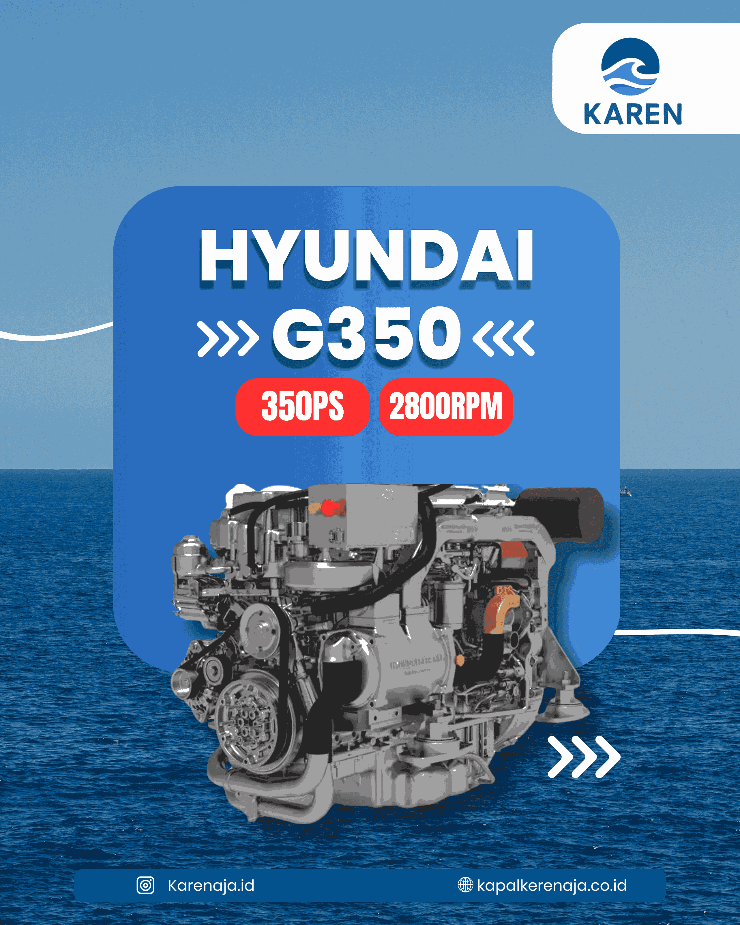 Hyundai G350 – Mesin Kapal Andal 350 PS untuk Performa Maksimal Laut Indonesia