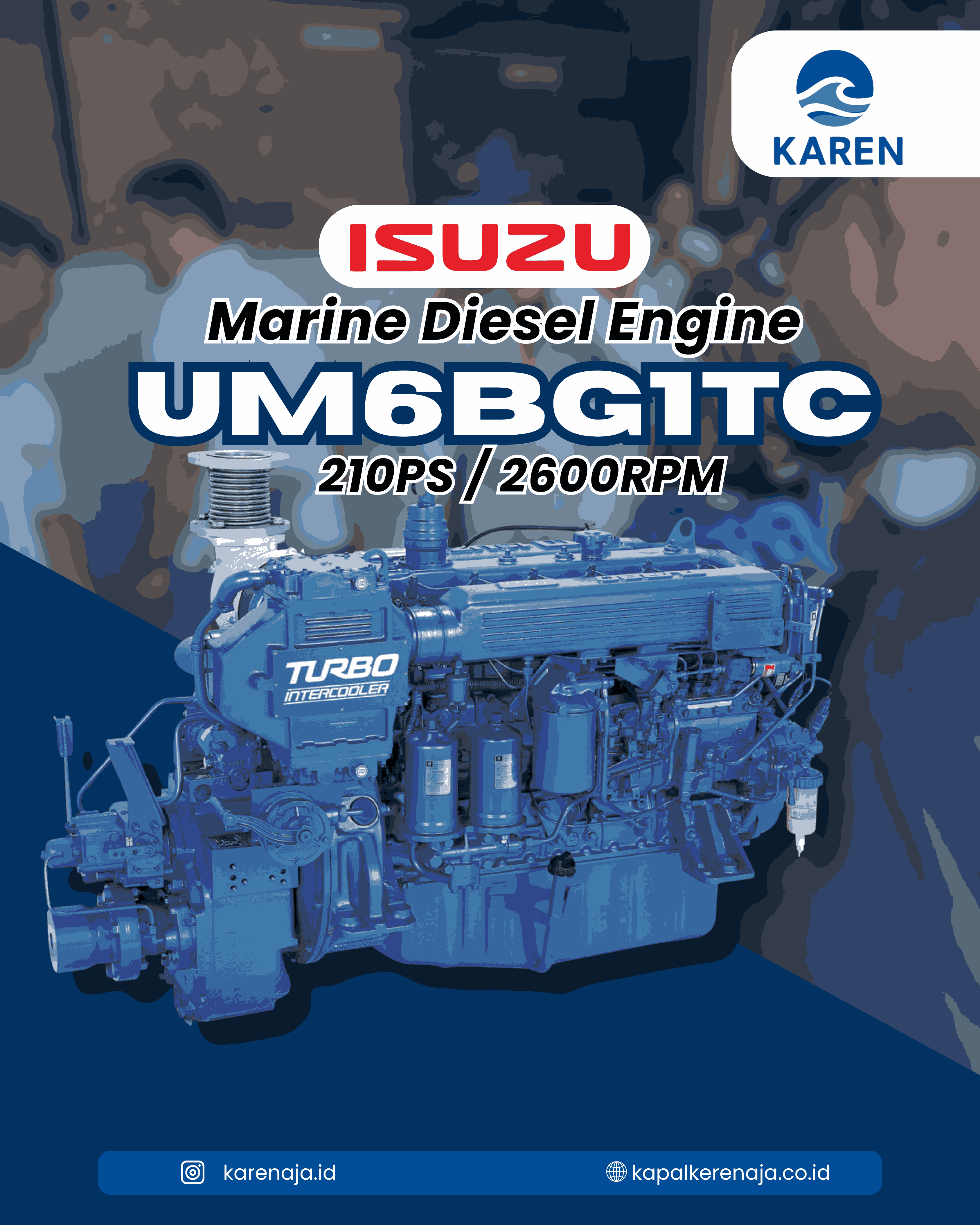 Marine Engine Isuzu UM6BG1TC: Mesin Kapal Andal, Bertenaga, dan Efisien untuk Performa Maksimal