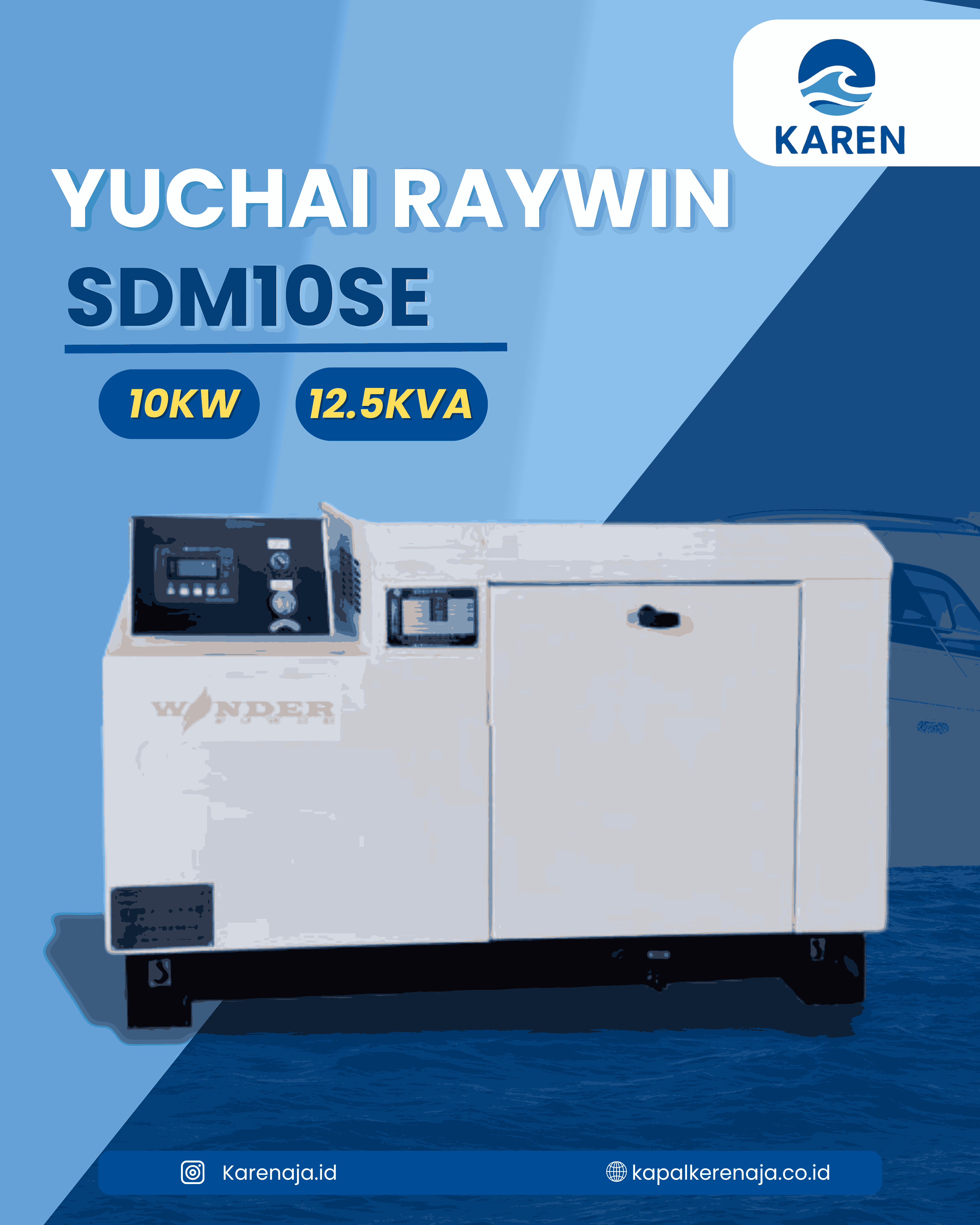 Marine Genset Yuchai Raywin SDM10SE Penopang Kelistrikan Kapal Bersama KAREN