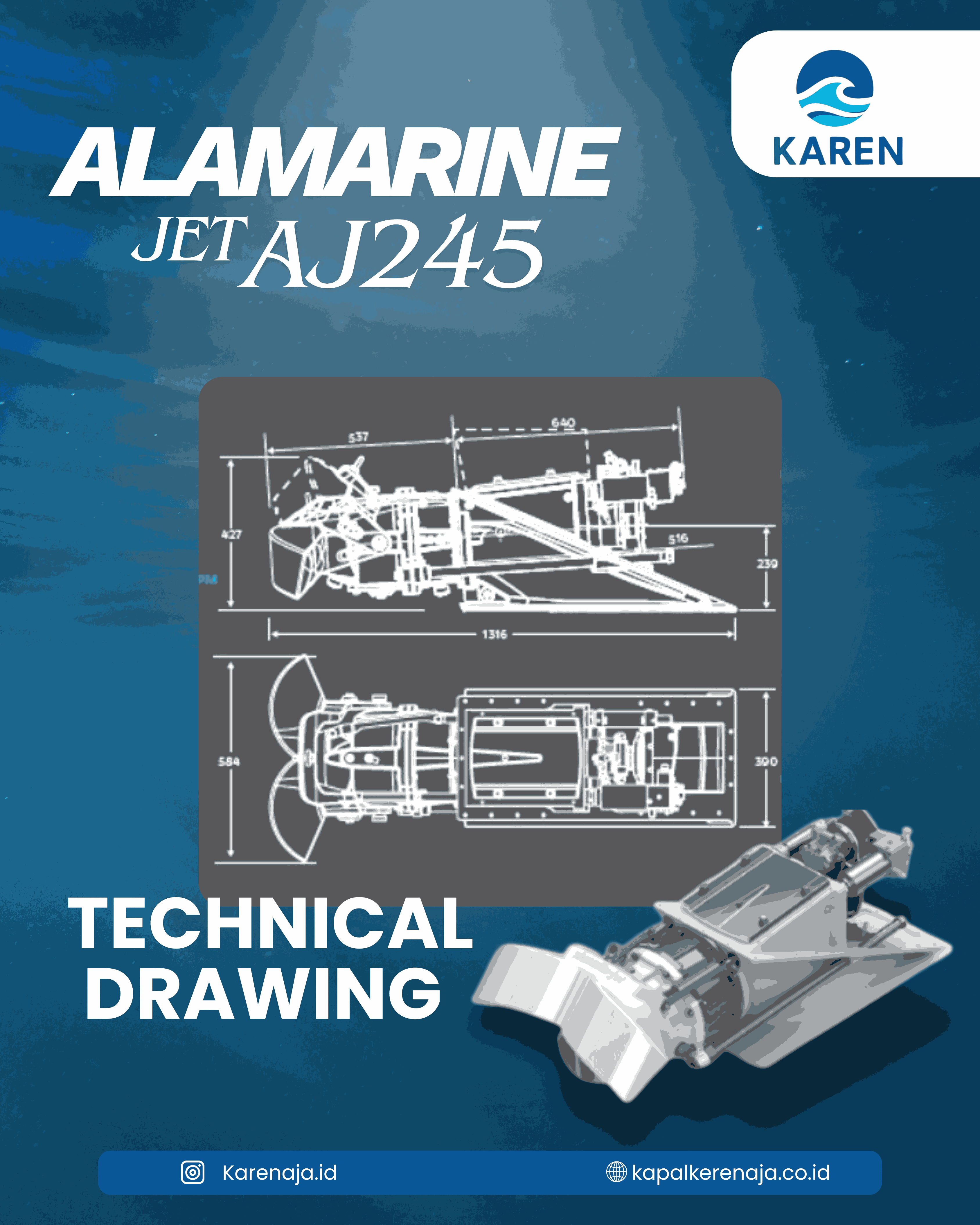 Waterjet Alamarin AJ 245 untuk Performa Kapal Maksimal | KAREN Distributor Resmi Indonesia